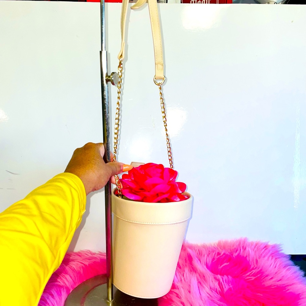 Woman purse flower pot